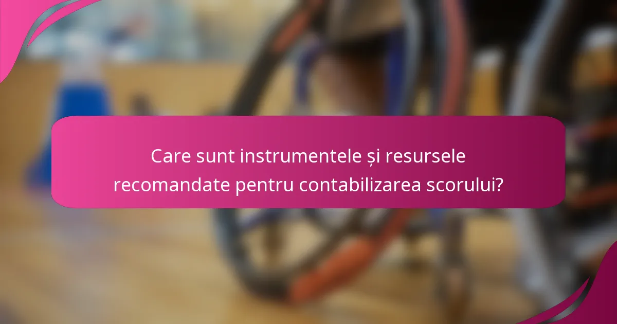 Care sunt instrumentele și resursele recomandate pentru contabilizarea scorului?