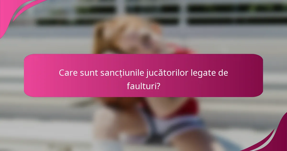 Care sunt sancțiunile jucătorilor legate de faulturi?