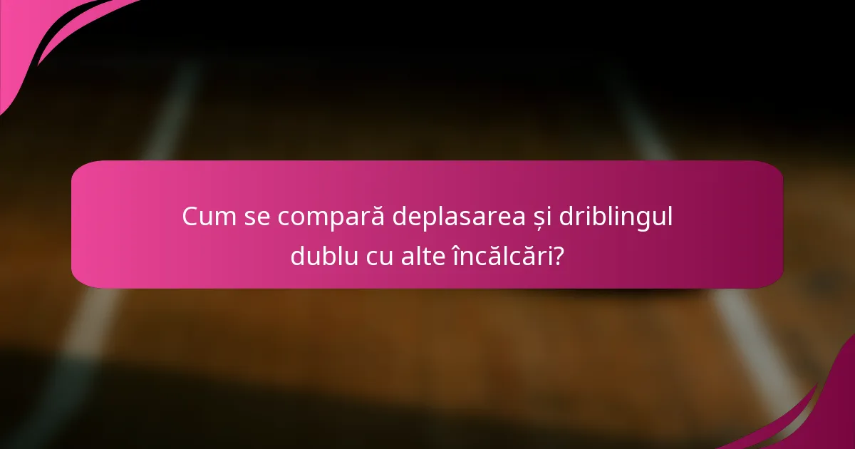 Cum se compară deplasarea și driblingul dublu cu alte încălcări?