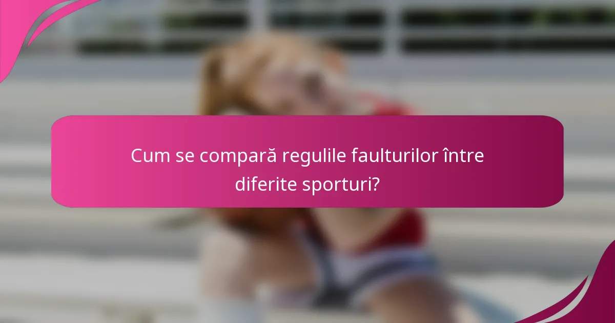 Cum se compară regulile faulturilor între diferite sporturi?