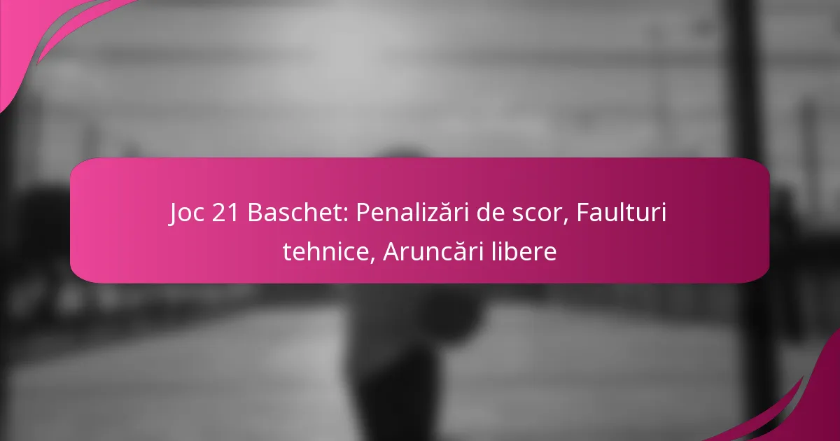 Joc 21 Baschet: Penalizări de scor, Faulturi tehnice, Aruncări libere