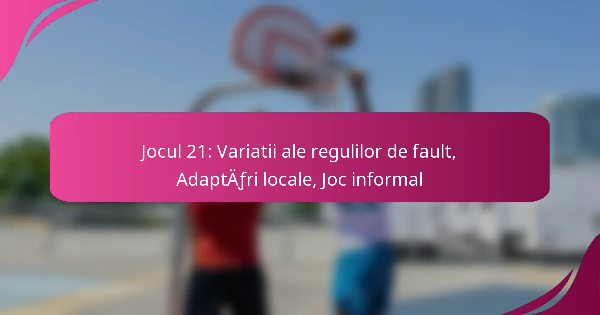 Jocul 21: Variatii ale regulilor de fault, Adaptări locale, Joc informal